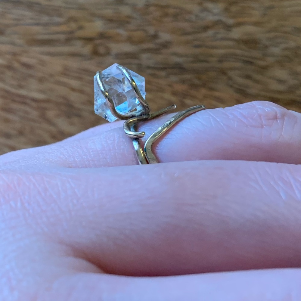 Herkimer Diamond Engagement Ring Set - image 6
